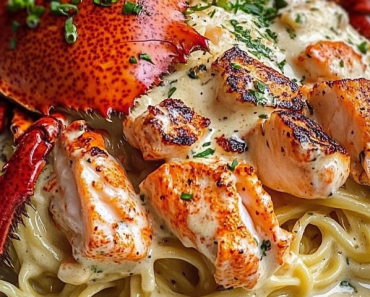 Cajun Lobster, Crab, and Salmon Alfredo