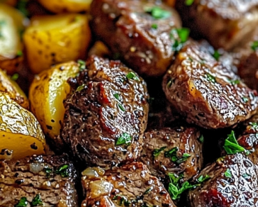 Air Fryer Garlic Butter Steak Bites and Potatoes