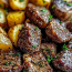 Air Fryer Garlic Butter Steak Bites and Potatoes