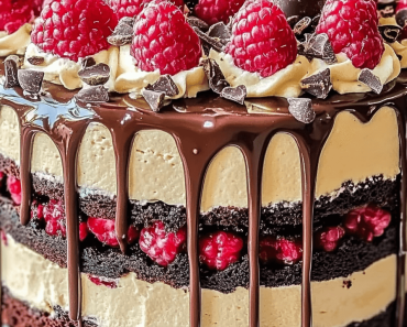 Triple Chocolate Raspberry Drip Cake