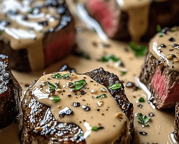 Juicy Skillet Steak with Peppercorn Cream Sauce