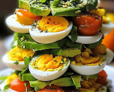 Layered Avocado and Egg Salad Tower