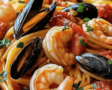 Seafood Pasta with Linguine, Shrimp, and Mussels