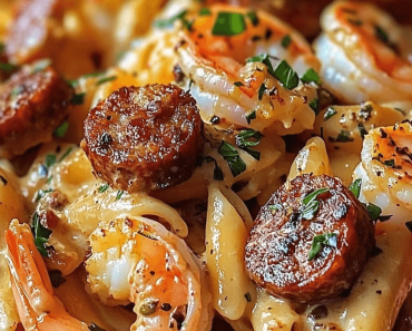 Creamy Cajun Pasta with Succulent Shrimp and Spicy Sausage