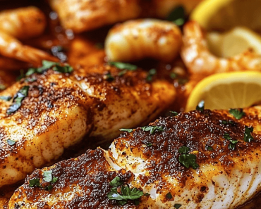 Spicy Baked Cajun Catfish and Shrimp with Zesty Lemon Butter